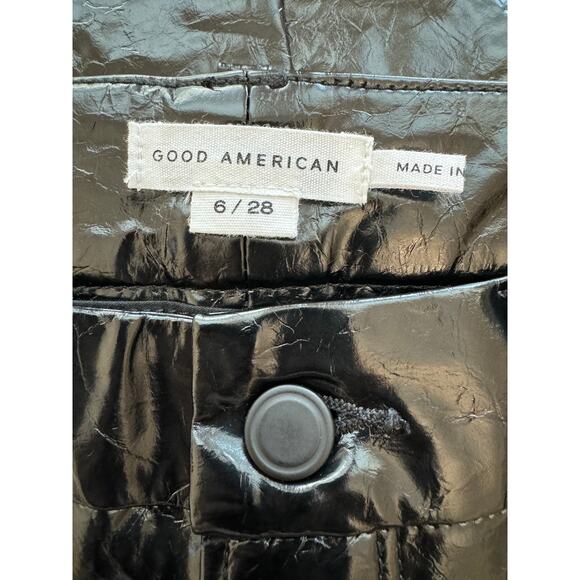 New ~ GOOD AMERICAN ~ Icon Faux Leather Pants Size 6/28 - Picture 4 of 7